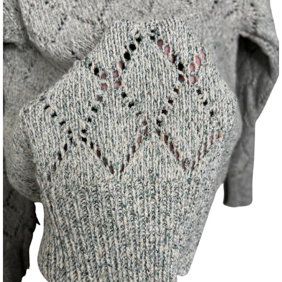 White House Black Market NWT Pointelle Marled Shimmer Knit V-Neck Sweater Size M - Picture 11 of 16